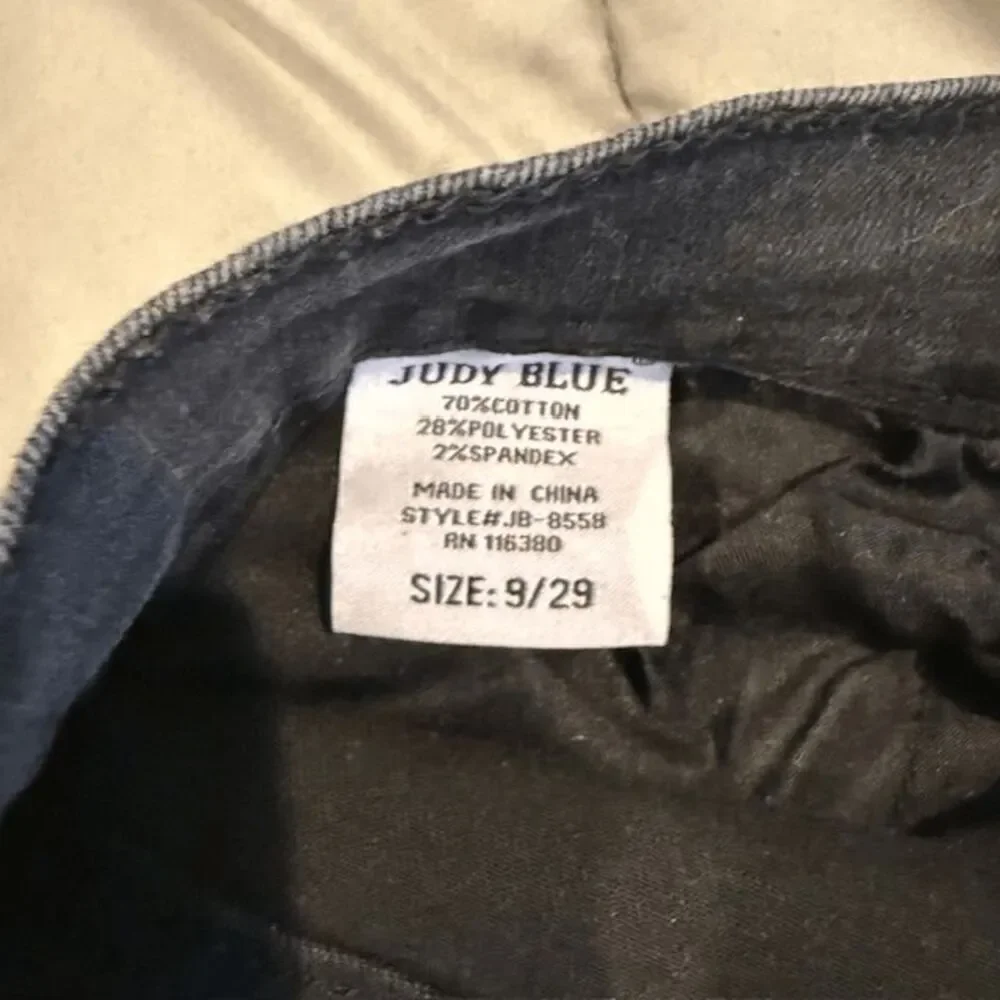 Judy Blue Lani Skinny Distressed Button Fly Jeans Stonewashed Black Size‎ 9/29